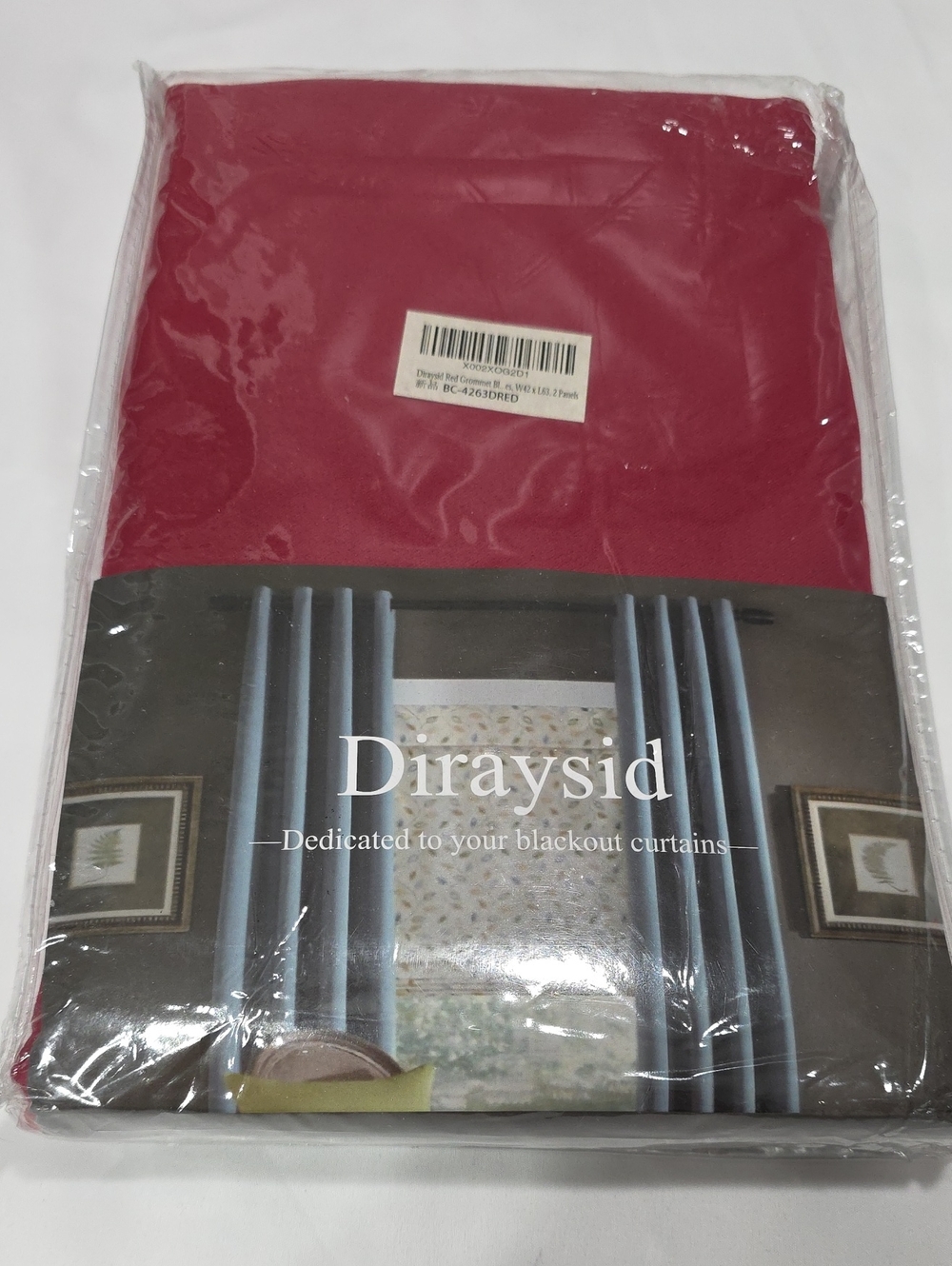 NIP Diraysid Holiday Red Blackout Curtains Grommet Top 2 Panels 63" x 42" T19